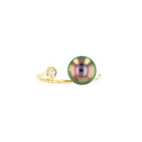 Diamond Tahitian Pearl Gold Jewelry Ring Bague Perles de Tahiti or bijoux