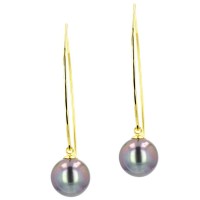 Tahitian Pearl gold Jewelry Earrings Boucle d’oreille de perle de tahiti bijoux or