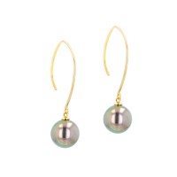 BOO0177 Tahitian Pearl vermeil Jewelry Earrings Boucle d’oreille de perle de tahiti bijoux vermeil