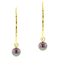 Tahitian Pearl silver Jewelry Earrings Boucle d’oreille de perle de tahiti bijoux vermeil