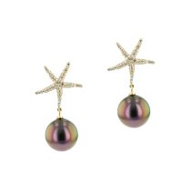 Diamond Tahitian Pearl Gold Jewelry Necklace Colliers de Perles de Tahiti or bijoux diamants