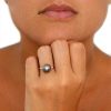 Thin Diamond Pearl Ring White Gold