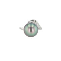 Leaf Diamond Pearl Ring, Gold Tahitian Pearl Jewelry, Tahitan Pearls, Tahiti, Luxury Pearl Jewelry, Pearl Ring, Pearl Bracelet, Pearl Earrings, Pearl Necklace