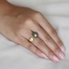 Matte Pearl Ring, Ring Tahitian Pearl Jewelry perle de tahiti bijoux vermeil, Hinerava, perles de tahiti