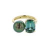 Ring, Tahitian pearls, cushion cut tourmaline, lagoon blue, Hinerava, jewelry, privilege, collection