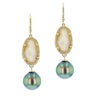 BOO0011-web Geode Diamond Tahitian Pearl gold Jewelry Earrings Boucle d’oreille de perle de tahiti bijoux or