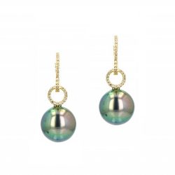 Diamonds Tahitian Pearl Gold Jewelry Earrings Boucle d'oreilles de Perles de Tahiti or bijoux