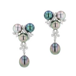 Pearl & Diamond Earrings, Diamonds, White Gold, Earrings, Tahitian Pearl, Hinerava, perles de tahiti