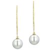 Diamonds Tahitian Pearl yellow Gold Jewelry Earrings Boucle d’oreille de Perles de Tahiti or bijoux