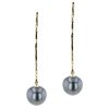 Tahitian Pearl Jewelry, Tahitan Pearls, Tahiti, Luxury Pearl Jewelry, Pearl Ring, Pearl Bracelet, Pearl Earrings, Pearl Necklace, Pearl Diamond , Long Hammered Hook White Gold, yellow gold, Earrings