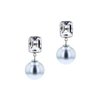 Yellow Gold Amethyst Tahitian Pearl Earrings Or Jaune Ametyste perle de tahiti