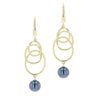 Vermeil Link Earrings, Tahitian Pearl Vermeil Jewelry, Tahitan Pearls, Tahiti, Luxury Pearl Jewelry, Pearl Ring, Pearl Bracelet, Pearl Earrings, Pearl Necklace