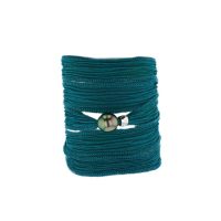 Teal Silk Pearl Bracelet, Tahitian Pearl Jewelry bracelet de Perles de Tahiti bijoux soie silk choker