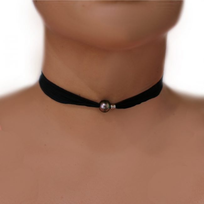Tahitian Pearl Jewelry bracelet de Perles de Tahiti bijoux soie silk choker