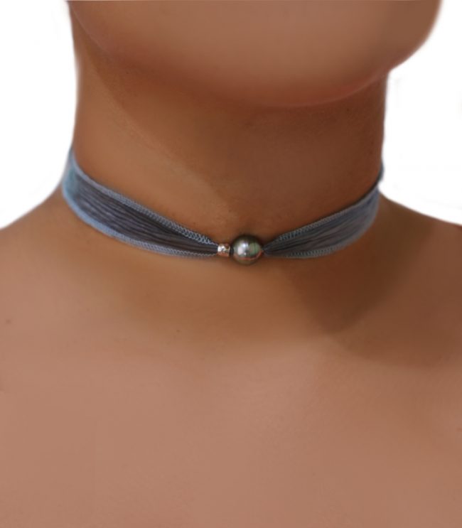 Tahitian Pearl Jewelry bracelet de Perles de Tahiti bijoux soie silk choker