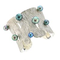 Seagrass Cuff, Diamonds Tahitian Pearl Gold Jewelry bracelet de Perles de Tahiti or bijoux