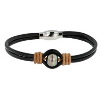Black & Brown Leather Bracelet