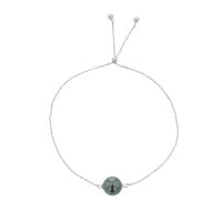 Adjustable Single Pearl wHITE Gold Bracelet, Tahitian Pearl Jewelry, Tahitan Pearls, Tahiti, Luxury Pearl Jewelry, Pearl Ring, Pearl Bracelet, Pearl Earrings, Pearl Necklace, Pearl Diamond , Long Hammered Hook White Gold, yellow gold
