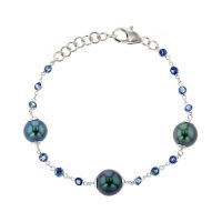 Sapphires Tahitian Pearl Gold Jewelry Necklace Colliers de Perles de Tahiti or bijoux