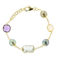 Gem Tahitian Pearl Gold Jewelry Bracelets de Perles de Tahiti or bijoux