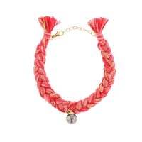 Bracelet tressé, Braided Cord Bracelet, Perles de Tahiti or bijoux, Tahitian Pearl, vermeil and silver jewelry, vermeil chain and tahitian pearl