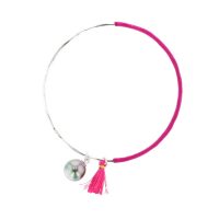 Tassel Bangle, Perles de Tahiti or bijoux, Tahitian Pearl, silver jewelry, sterling silver bangle and tahitian pearl