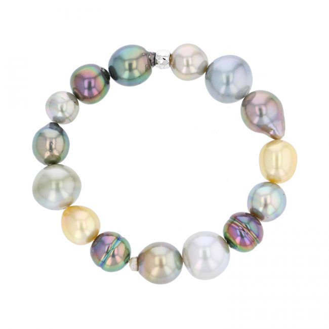 Multicolor Harvest Bracelet, Tahitian Pearl Jewelry Necklace Colliers de Perles de Tahiti or bijoux