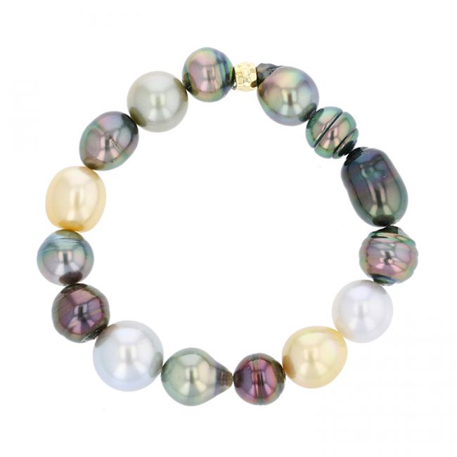 Multicolor Harvest Bracelet, Tahitian Pearl Jewelry Necklace Colliers de Perles de Tahiti or bijoux