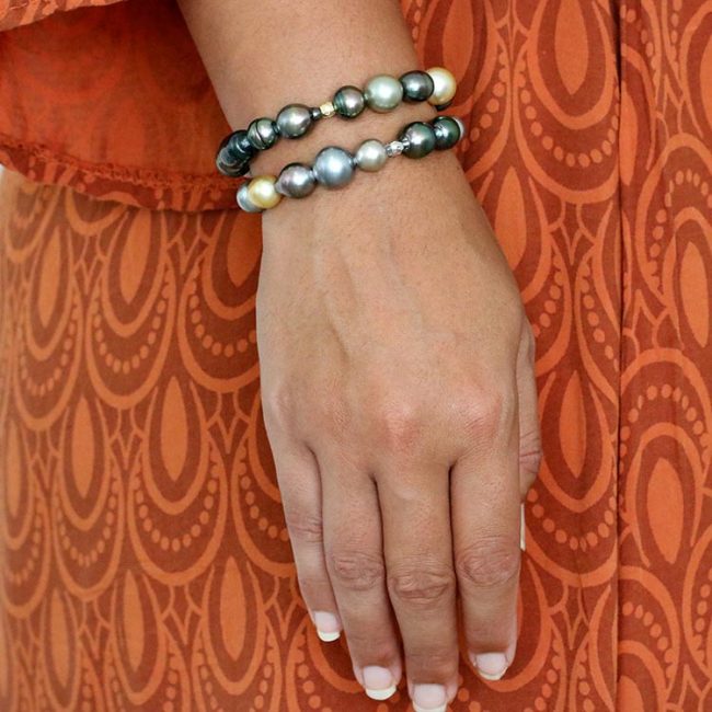 Multicolor Harvest Bracelet, Tahitian Pearl Jewelry Necklace Colliers de Perles de Tahiti or bijoux