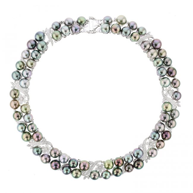 Pearl & Diamond Necklace, Diamonds, White Gold, Necklace, Tahitian Pearl, Hinerava, perles de tahiti