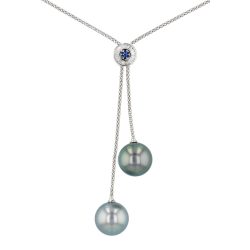 Tahitian Pearl Jewelry Tahitian Pearl Necklace Luxury Pearls, Sapphires Pearl necklace, toi & moi necklace, toi et moi necklace