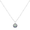 White Sapphires single Pearl Necklace, Tahitian Pearl Jewelry Tahitian Pearl Necklace Luxury Pearls