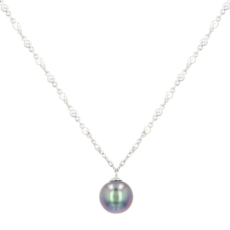 single pearl necklace white gold