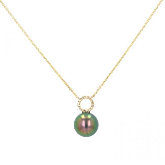 Diamond Tahitian Pearl Gold Jewelry Necklace Colliers de Perles de Tahiti or bijoux diamants