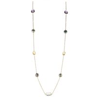 Gem Tahitian Pearl Gold Jewelry Necklace Colliers de Perles de Tahiti or bijoux