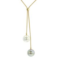 Toi & Moi Adjustable Lariat, Gold Tahitian Pearl Jewelry, Tahitan Pearls, Tahiti, Luxury Pearl Jewelry, Pearl Ring, Pearl Bracelet, Pearl Earrings, Pearl Necklace, Yellow Gold
