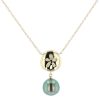 Sand Dollar & Pearl Necklace, Diamonds, Yellow Gold, Necklace, Tahitian Pearl, Hinerava, perles de tahiti