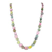 Tourmaline Cabochon & Diamond Necklace
