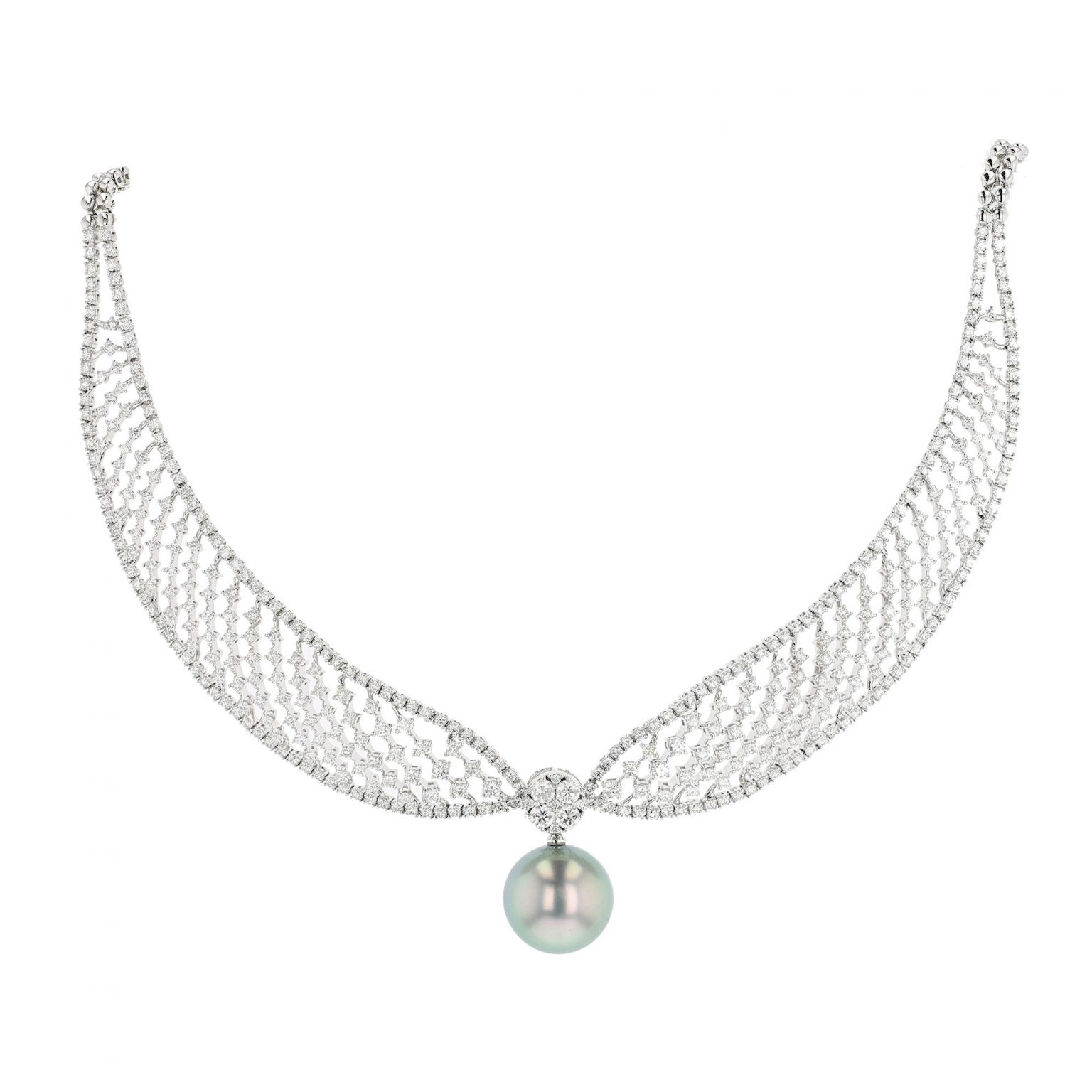 Diamond Lace Necklace Hinerava Jewelry