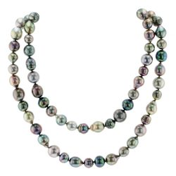 Harvest Strand Multicolor Pearl Sautoir, Tahitian Pearl Jewelry Necklace Colliers de Perles de Tahiti or bijoux