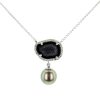 Black Geode Pearl and Diamond Necklace, Geode Pearl and Diamond Earrings, Geode Pearl and Diamond Earrings , Gem Tahitian Pearl Gold Jewelry Necklace Colliers de Perles de Tahiti or bijoux